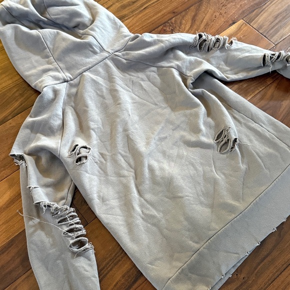 ALO Yoga Women's Tan Distressed Hoodie S - Picture 8 of 10